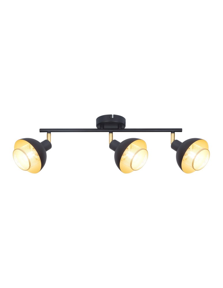 Spotlight ceiling lamps - Italux Savio Spotlight/Spot Matte Black, Gold 3xE14 40W SPL-27357-3-BK-GD - product kolory-swiatla.pl 1