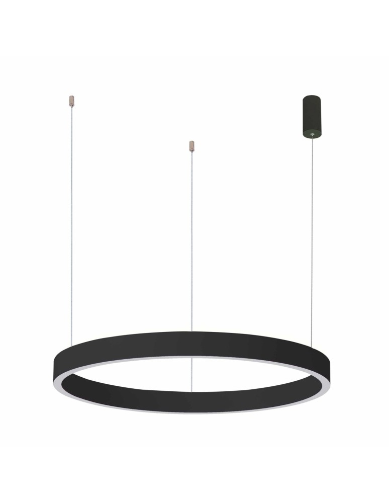 Pendant lamps circles - Italux Brasco Down Pendant Black 1xLED 60W 3000K+4000K PND-56215-080RPP-BK-3KS4K-TRDIMM - product kolory-swiatla.pl 1