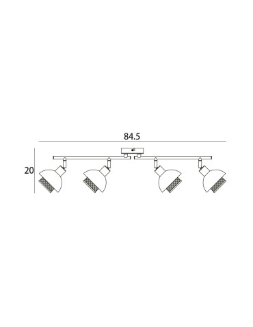 Italux Savio Reflektor/Spot Czarny mat, złoty 4xE14 40W SPL-27357-4-BK-GD - produkt 2