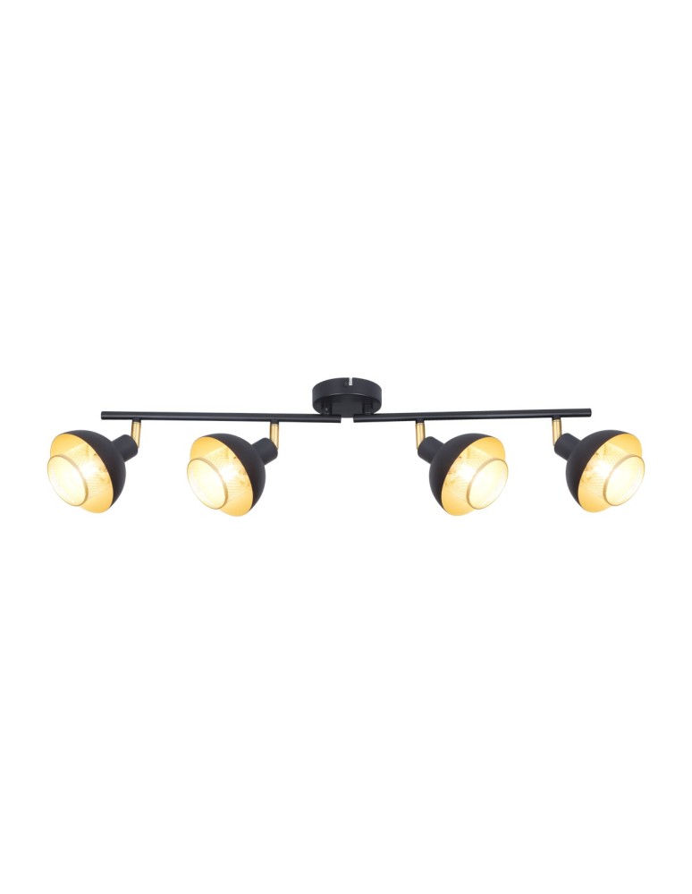 Spotlight ceiling lamps - Italux Savio Spotlight/Spot Black matte gold 4xE14 40W SPL-27357-4-BK-GD - product kolory-swiatla.pl 3