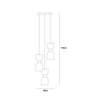 Triple pendant lamps - Italux Monza Pendant Brass 3xE27 40W PND-57602-3-BK+BRO - product 3