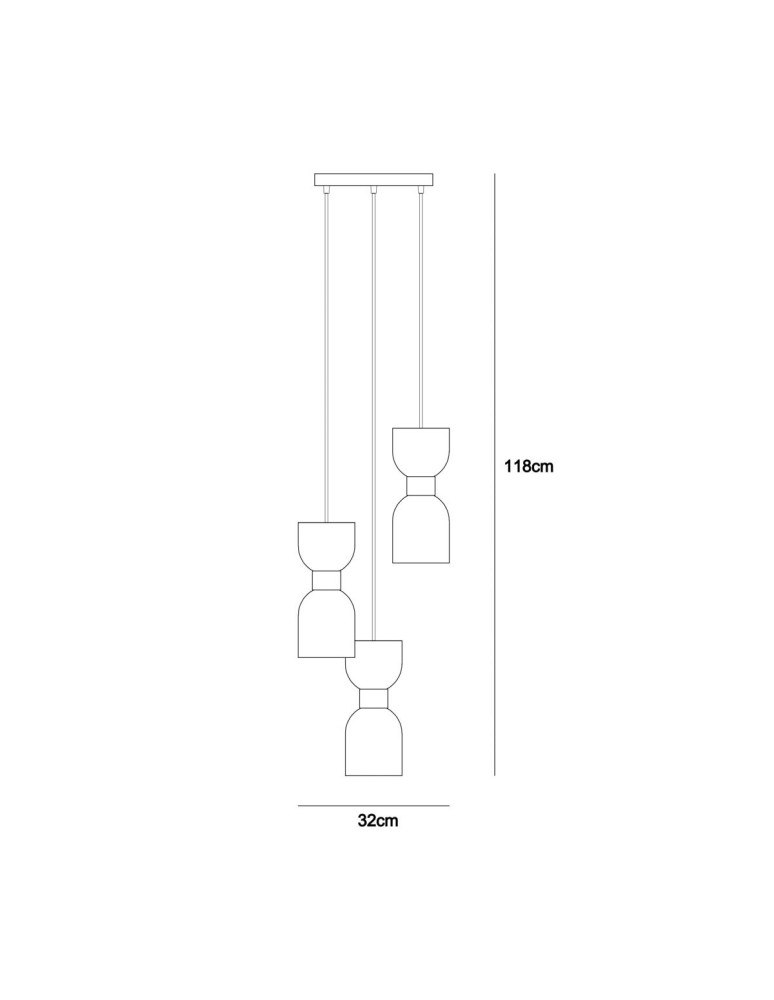 Triple pendant lamps - Italux Monza Pendant Brass 3xE27 40W PND-57602-3-BK+BRO - product kolory-swiatla.pl 3