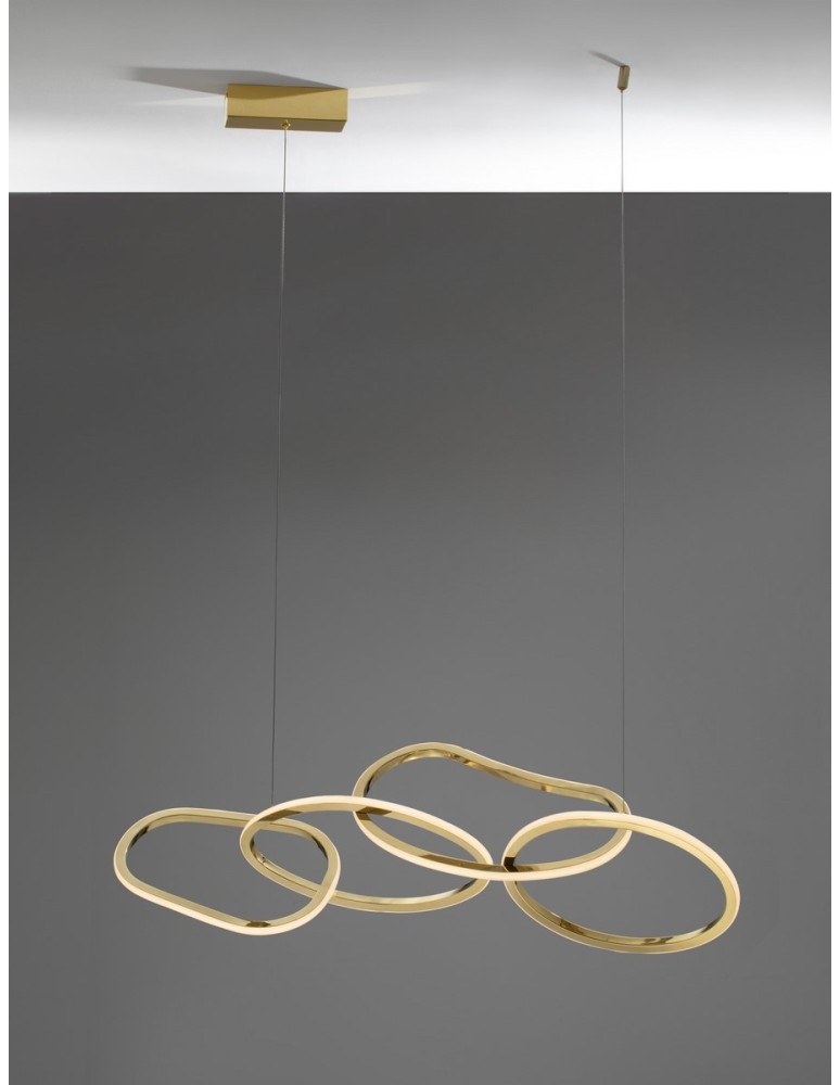Pendant lamps - Luces Exclusivas CELAYA Pendant Modern gold and gold shades 1xLED max 50W 3000K LE42760 - product kolory-swiatla.pl 2