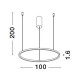 Luces Exclusivas TOLUCA Wisząca Nowoczesna srebrny i odcienie srebra 1xLED max 58W 3000K LE42788
