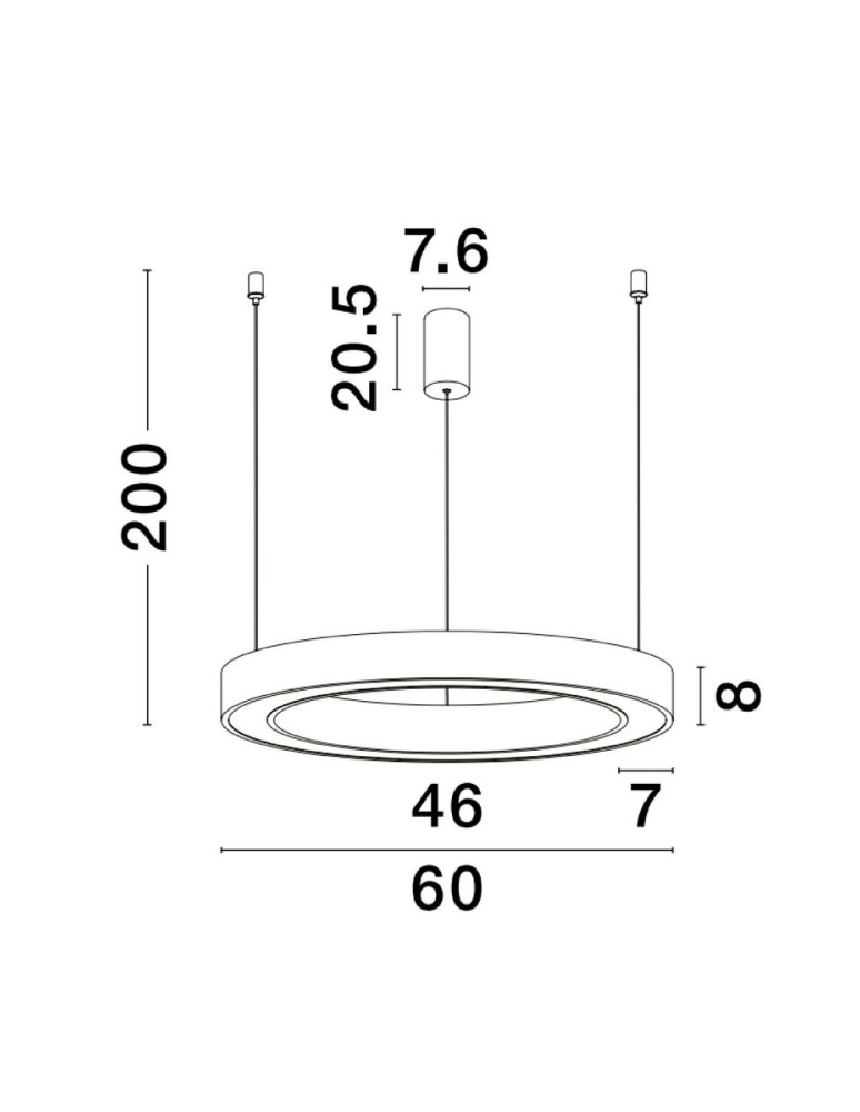 Pendant lamps - Luces Exclusivas SONORA Pendant Modern white 1xLED max 50W 2700-4000K LE42807 - product kolory-swiatla.pl 2