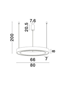 Luces Exclusivas SONORA Pendant Modern Black 1xLED max 60W 2700-4000K LE42811 - product 2