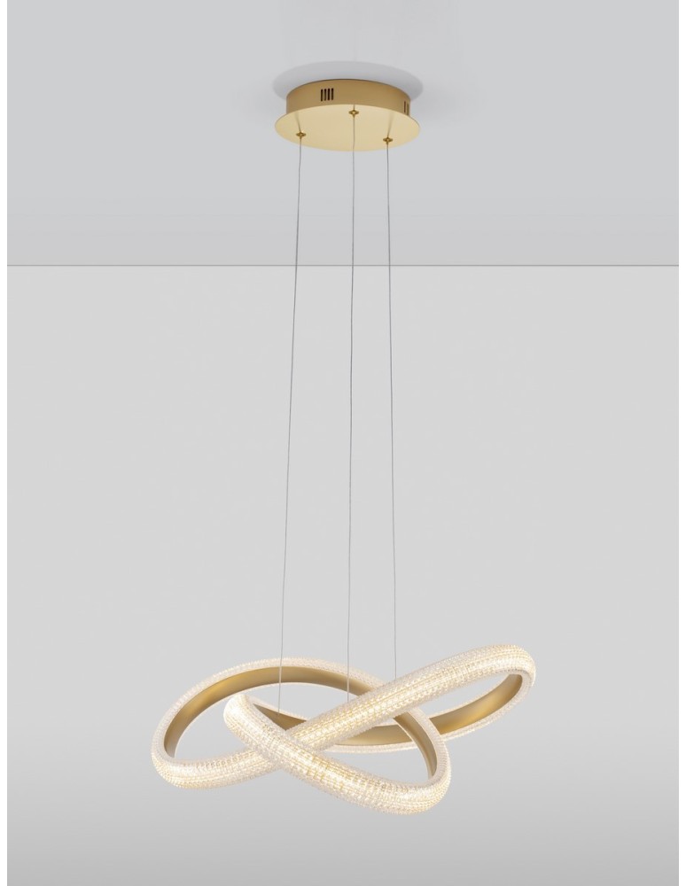 Pendant lamps - Luces Exclusivas AMECA Pendant Modern Gold and Gold Shades 1xLED max 41,5W 3000K LE42816 - product kolory-swiatla.pl 3