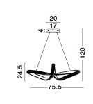 Lampy wiszące - Luces Exclusivas AMECA Wisząca Nowoczesna złoty i odcienie złota 1xLED max 42W 3000K LE42817 - produkt 4