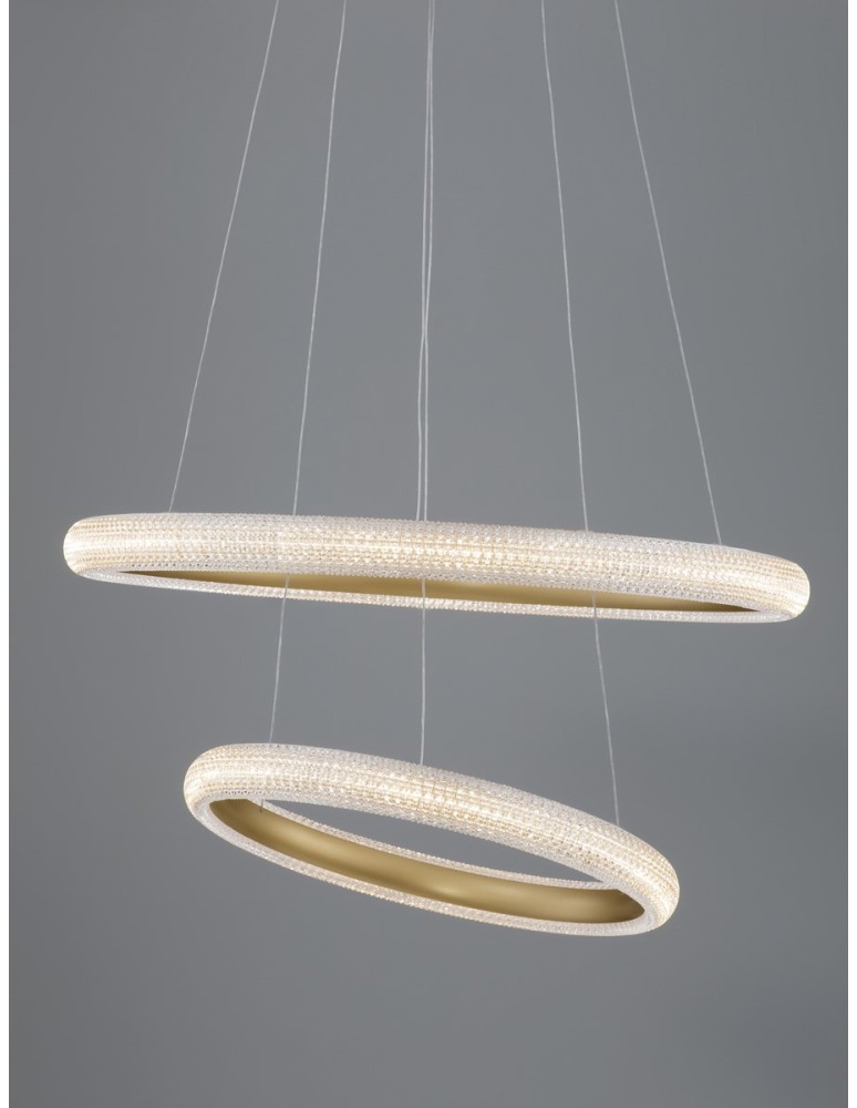 Pendant lamps - Luces Exclusivas AMECA Pendant Modern Gold and Gold Shades 1xLED max 41,5W 3000K LE42818 - product kolory-swiatla.pl 3