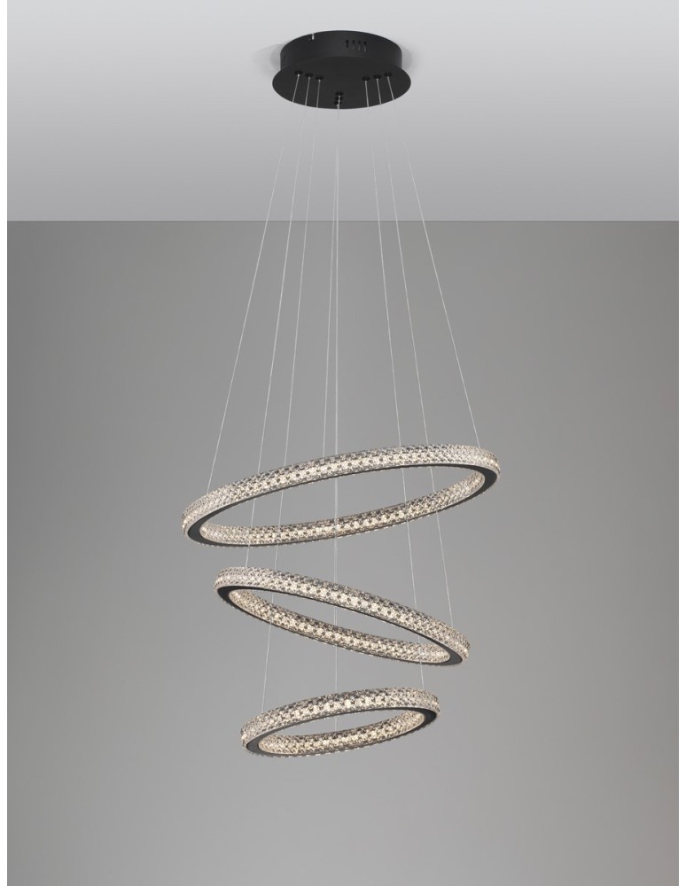 Pendant lamps - Luces Exclusivas TEPIC Pendant Modern Black 1xLED max 69W 3000K LE42822. - product kolory-swiatla.pl 2