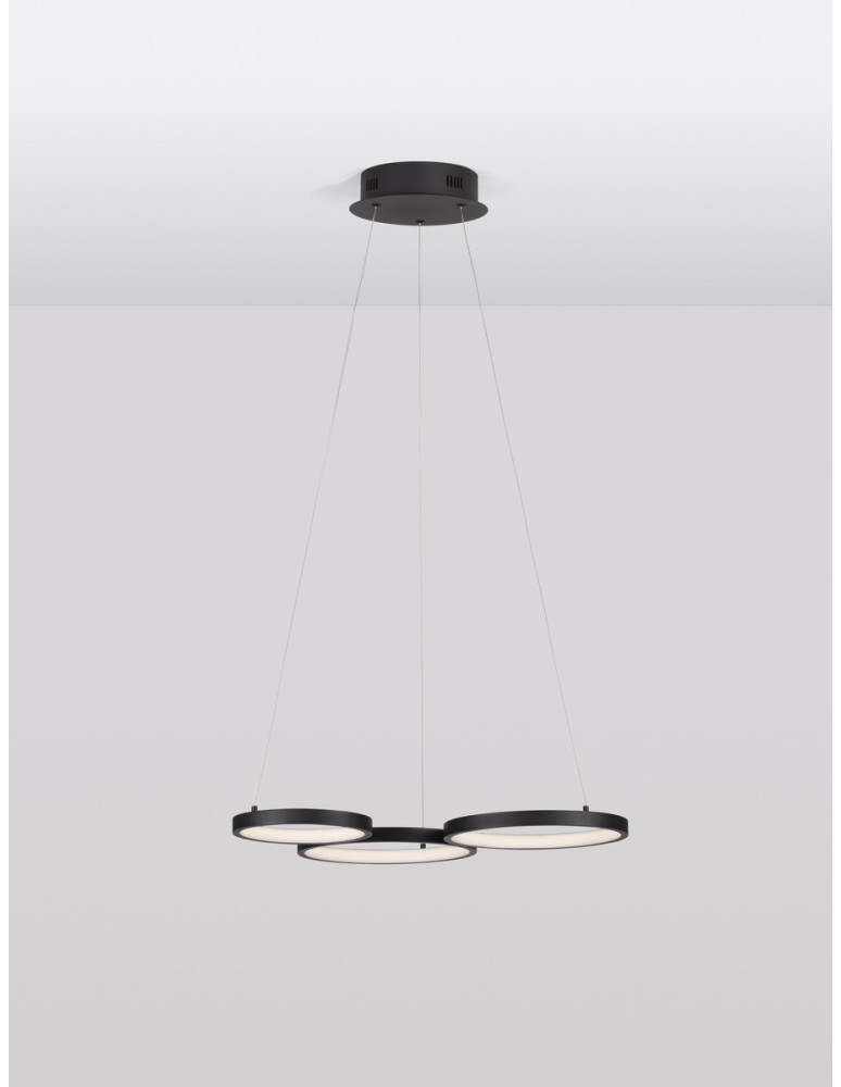 Pendant lamps - Luces Exclusivas GARCIA Pendant Modern Black 1xLED max 28W 3000K LE42827 - product kolory-swiatla.pl 2