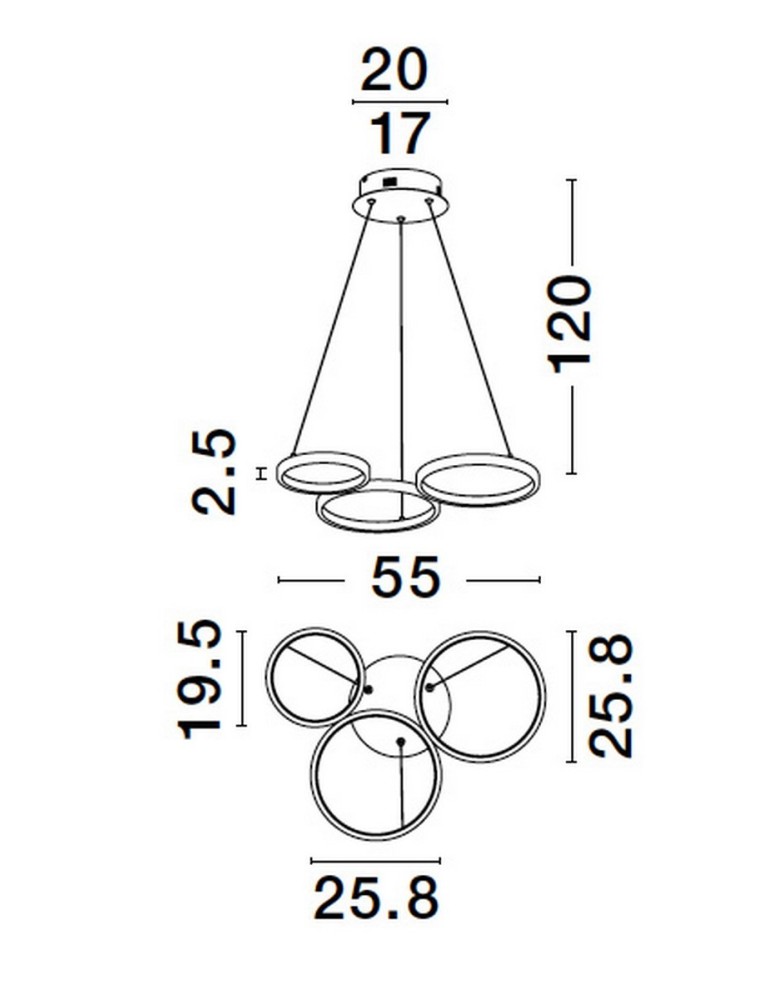 Pendant lamps - Luces Exclusivas GARCIA Pendant Modern Black 1xLED max 28W 3000K LE42827 - product kolory-swiatla.pl 4