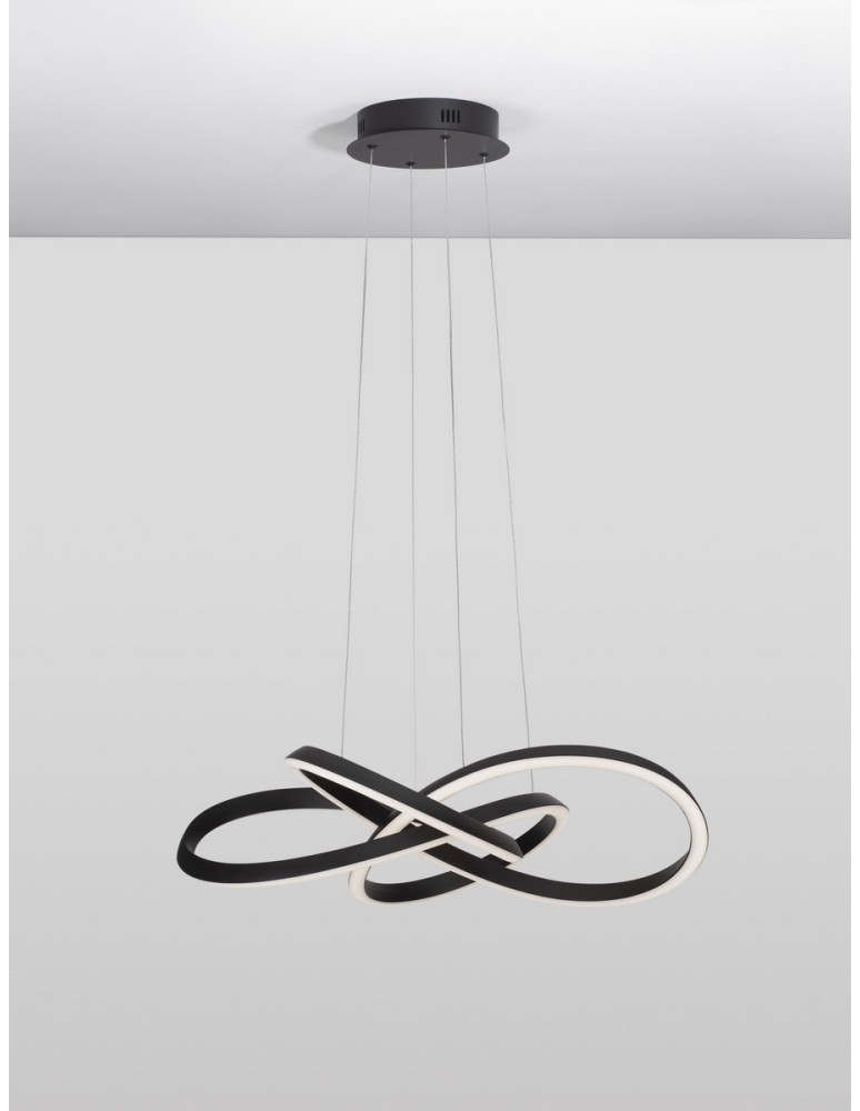 Pendant lamps - Luces Exclusivas CHIAPAS Pendant Modern Black 1xLED max 54W 3000K LE42834 - product kolory-swiatla.pl 2