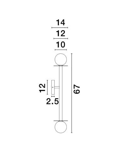 Luces Exclusivas MORELOS Wall-mounted Modern Black 2xG9 max 5W LE42893 - product 2
