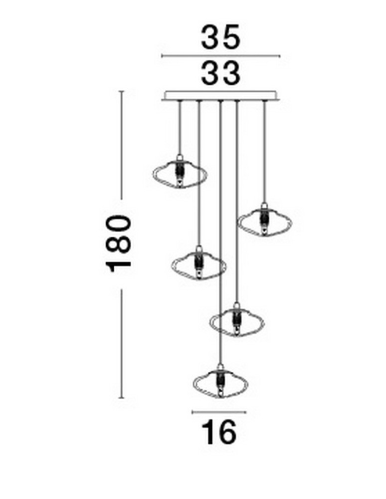 Pendant lamps - Luces Exclusivas NAYARIT Pendant Modern gold and gold shades 5xG9 max 25W LE42901 - product kolory-swiatla.pl 3