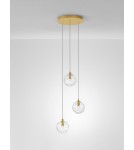 Pendant lamps spheres - Luces Exclusivas CABRAL Pendant Modern gold and gold shades 3xG9 max 15W LE42904 - product 2
