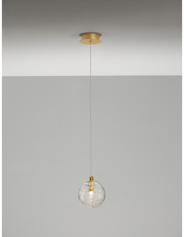 Pendant lamps spheres - Luces Exclusivas CABRAL Pendant Modern gold and gold shades 1xG9 max 5W LE42906 - product kolory-swiatla.pl 2