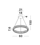 Pendant lamps - Luces Exclusivas BAUTA Pendant Modern silver and silver tones 1xLED max 40W 3500K LE42915 - product 2