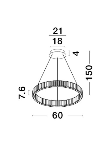 Luces Exclusivas BAUTA Wisząca Nowoczesna srebrny i odcienie srebra 1xLED max 40W 3500K LE42915 - produkt 2