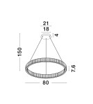 Pendant lamps - Luces Exclusivas BAUTA Pendant Modern silver and silver tones 1xLED max 47W 3500K LE42916 - product 2