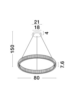 Luces Exclusivas BAUTA Wisząca Nowoczesna srebrny i odcienie srebra 1xLED max 47W 3500K LE42916 - produkt 2