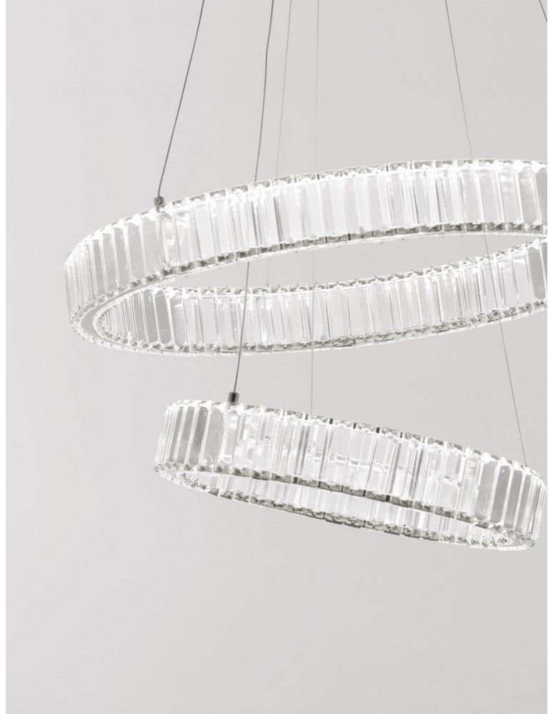 Pendant lamps - Luces Exclusivas BAUTA Pendant Modern silver and silver tones 1xLED max 46W 3500K LE42917 - product kolory-swiatla.pl 2
