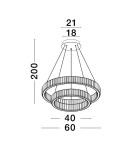 Lampy wiszące - Luces Exclusivas BAUTA Wisząca Nowoczesna srebrny i odcienie srebra 1xLED max 46W 3500K LE42917 - produkt 3