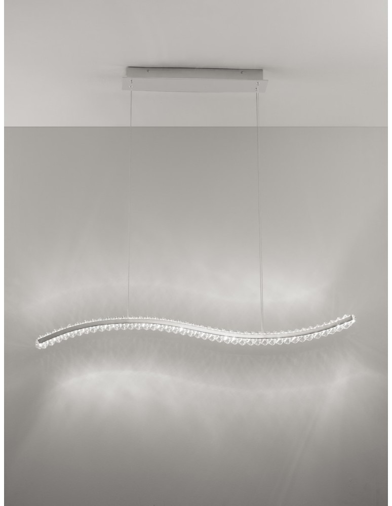 Pendant lamps - Luces Exclusivas BAUTA Pendant Modern silver and silver tones 1xLED max 40W 3500K LE42921 - product kolory-swiatla.pl 2