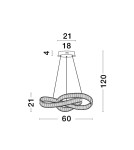 Pendant lamps - Luces Exclusivas SINALOA Pendant Modern silver and silver shades 1xLED max 50W 3500K LE42923 - product 3