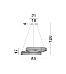 Lampy wiszące - Luces Exclusivas SINALOA Wisząca Nowoczesna srebrny i odcienie srebra 1xLED max 50W 3500K LE42924 - produkt 2