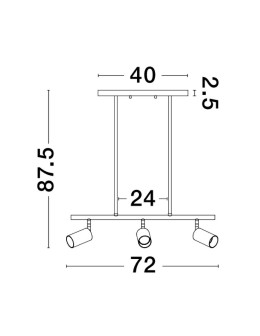 Luces Exclusivas CAYES Wisząca Nowoczesna czarny 3xGU10 max 10W LE42926 - produkt 2