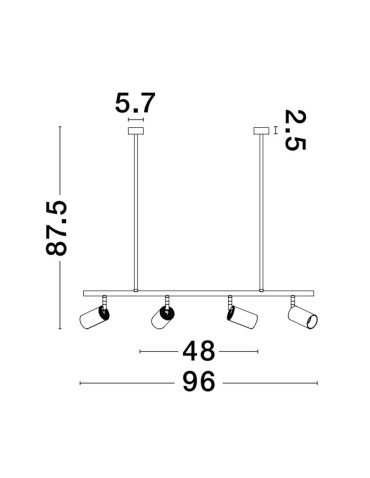 Luces Exclusivas CAYES Wisząca Nowoczesna czarny 4xGU10 max 10W LE42927 - produkt 2