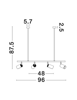 Luces Exclusivas CAYES Pendant Modern black 4xGU10 max 10W LE42927 - product 2