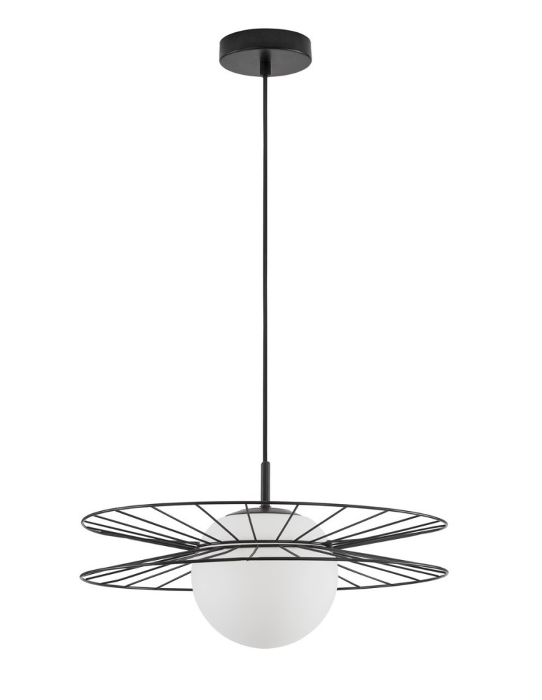 Single pendant lamps - Luces Exclusivas MORELOS Modern Pendant Black 1xE27 max 12W LE42939 - product kolory-swiatla.pl 1