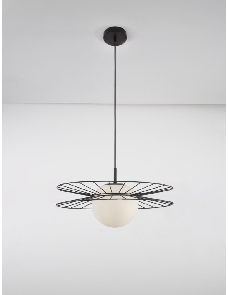 Single pendant lamps - Luces Exclusivas MORELOS Modern Pendant Black 1xE27 max 12W LE42939 - product kolory-swiatla.pl 2