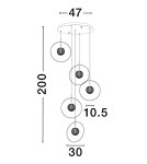 Lampy wiszące - Luces Exclusivas BACATA Wisząca Nowoczesna złoty i odcienie złota 5xLED max 32W 3000K LE43201 - produkt 3
