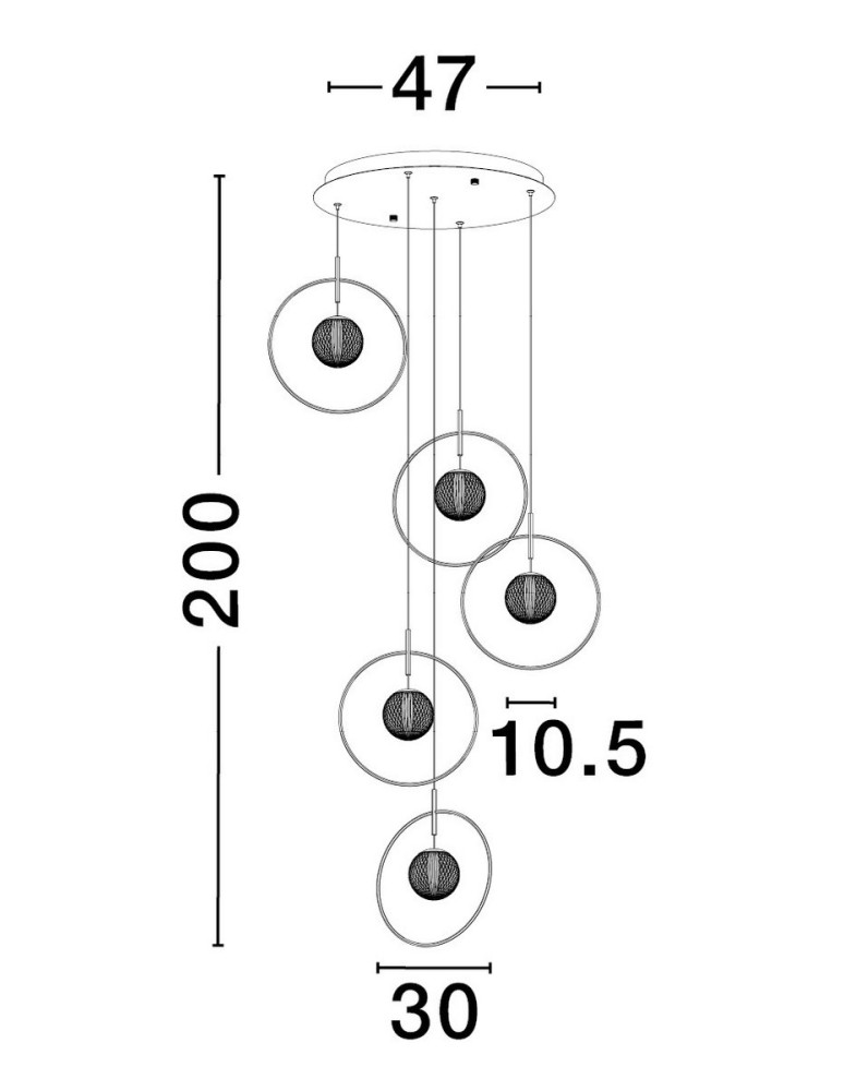 Pendant lamps - Luces Exclusivas BACATA Pendant Modern Gold and shades of gold 5xLED max 32W 3000K LE43201 - product kolory-swiatla.pl 3