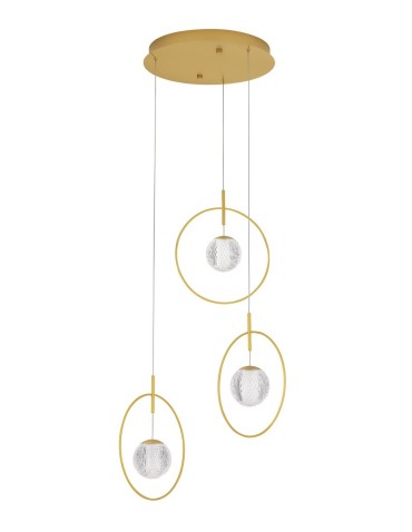 Luces Exclusivas BACATA Pendant Modern Gold and shades of gold 3xLED max 19W 3000K LE43202