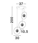 Lampy wiszące - Luces Exclusivas BACATA Wisząca Nowoczesna złoty i odcienie złota 3xLED max 19W 3000K LE43202 - produkt 2