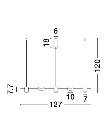 Luces Exclusivas ABEL Wisząca Nowoczesna czarny 5xLED max 29W 3000K LE43206 - produkt 2