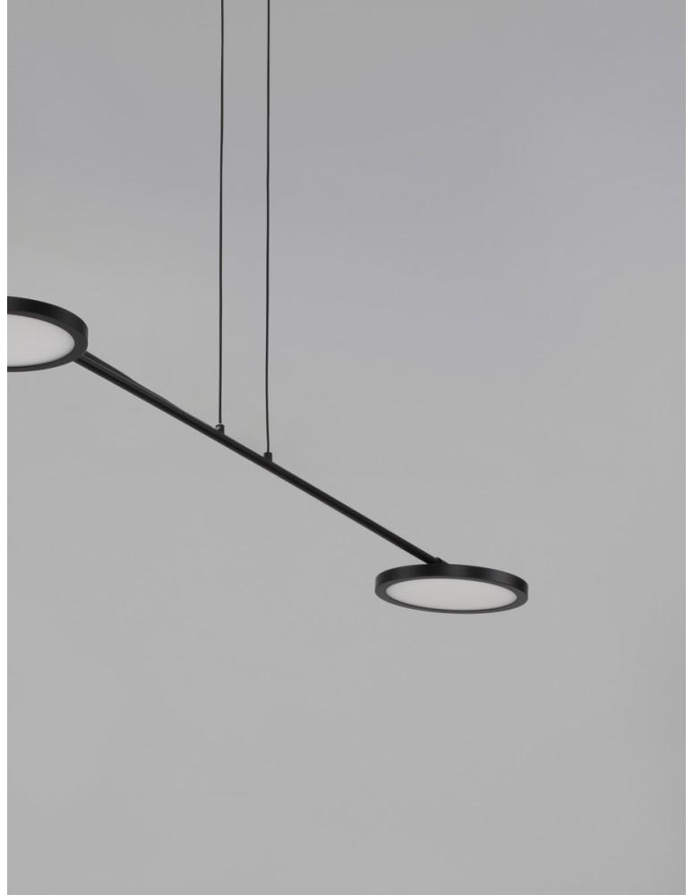 Lampy wiszące - Luces Exclusivas ABOT Wisząca Nowoczesna czarny 2xLED max 19W 3000K LE43207 - produkt kolory-swiatla.pl 3