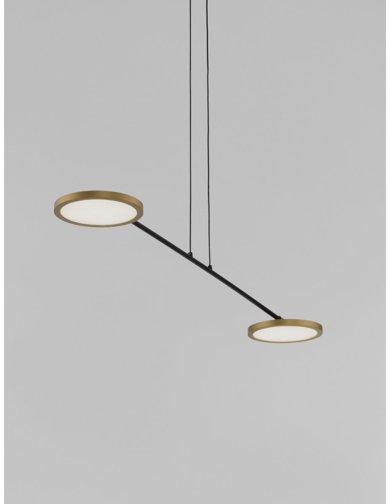Pendant lamps - Luces Exclusivas ABOT Pendant Modern Black 2xLED max 19W 3000K LE43210. - product kolory-swiatla.pl 3