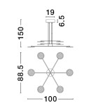 Pendant lamps - Luces Exclusivas ABOT Pendant Modern Black 6xLED max 47W 3000K LE43211 - product 4