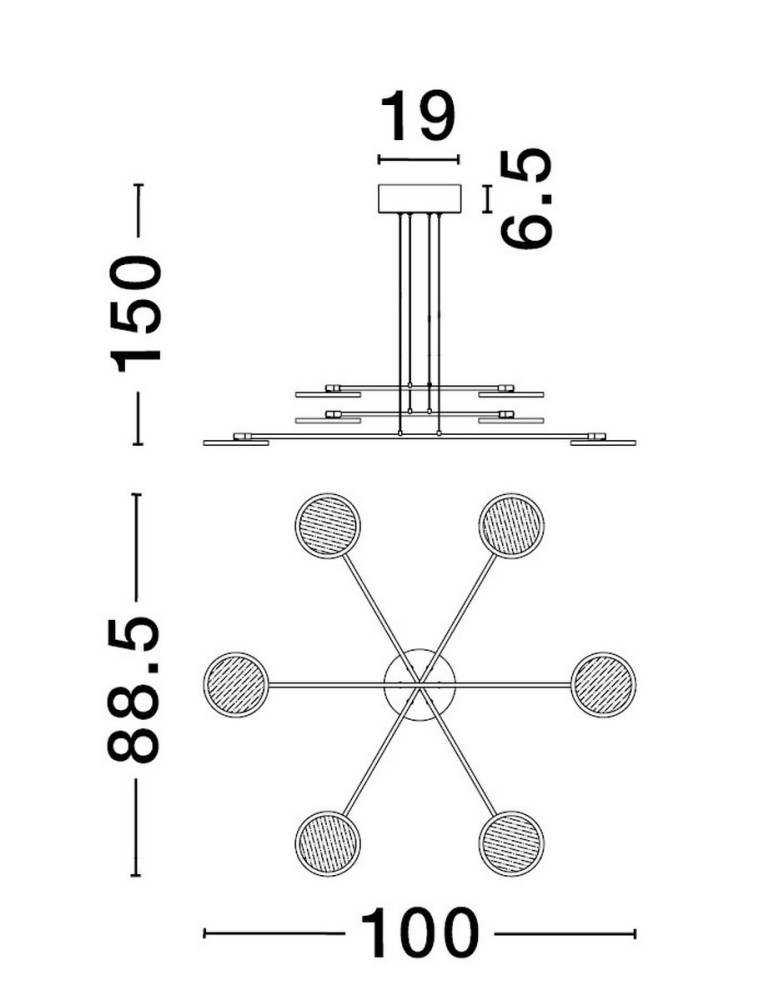Lampy wiszące - Luces Exclusivas ABOT Wisząca Nowoczesna czarny 6xLED max 47W 3000K LE43211 - produkt kolory-swiatla.pl 4
