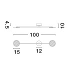 Wall lamps - Luces Exclusivas ABOT Wall-mounted Modern Black 2xLED max 18W 3000K LE43212. - product 4