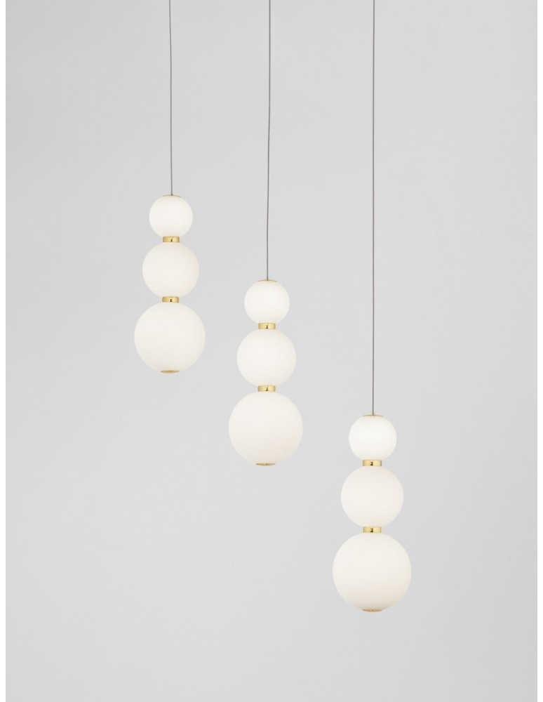 Pendant lamps - Luces Exclusivas ADAN Pendant Modern Gold and Shades of Gold 3xLED max 24W 3000K LE43213 - product kolory-swiatla.pl 2
