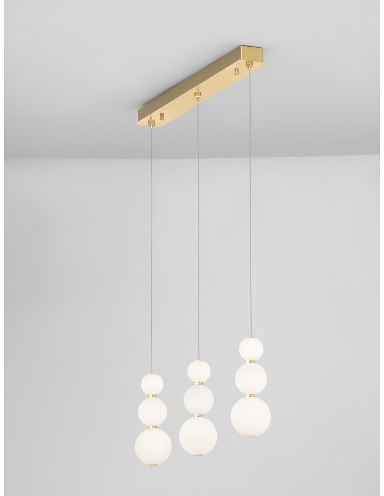 Pendant lamps - Luces Exclusivas ADAN Pendant Modern Gold and Shades of Gold 3xLED max 24W 3000K LE43213 - product kolory-swiatla.pl 3