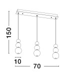 Pendant lamps - Luces Exclusivas ADAN Pendant Modern Gold and Shades of Gold 3xLED max 24W 3000K LE43213 - product 4