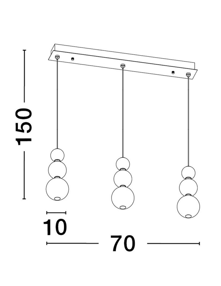 Lampy wiszące - Luces Exclusivas ADAN Wisząca Nowoczesna złoty i odcienie złota 3xLED max 24W 3000K LE43213 - produkt kolory-swiatla.pl 4
