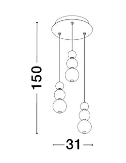 Luces Exclusivas ADAN Wisząca Nowoczesna złoty i odcienie złota 3xLED max 23W 3000K LE43214 - produkt 2